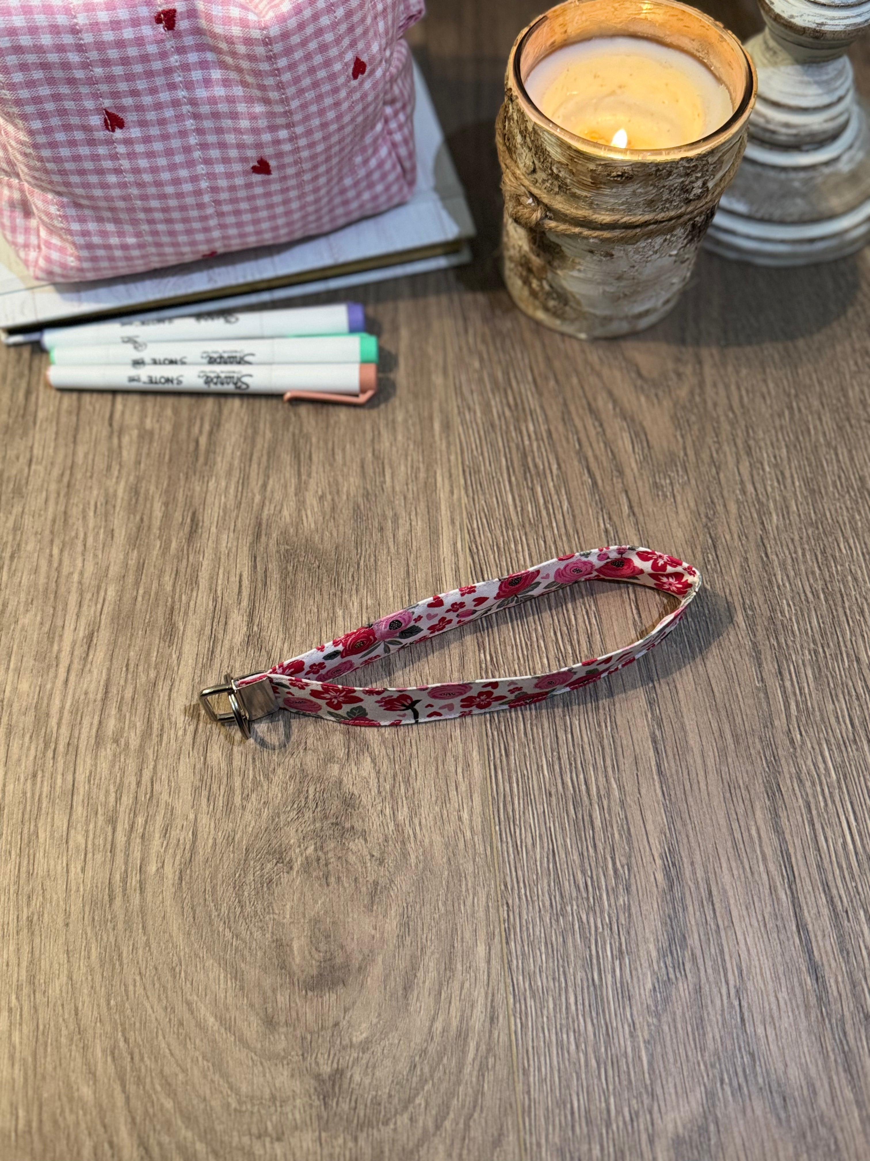 Floral Valentines Wristlet