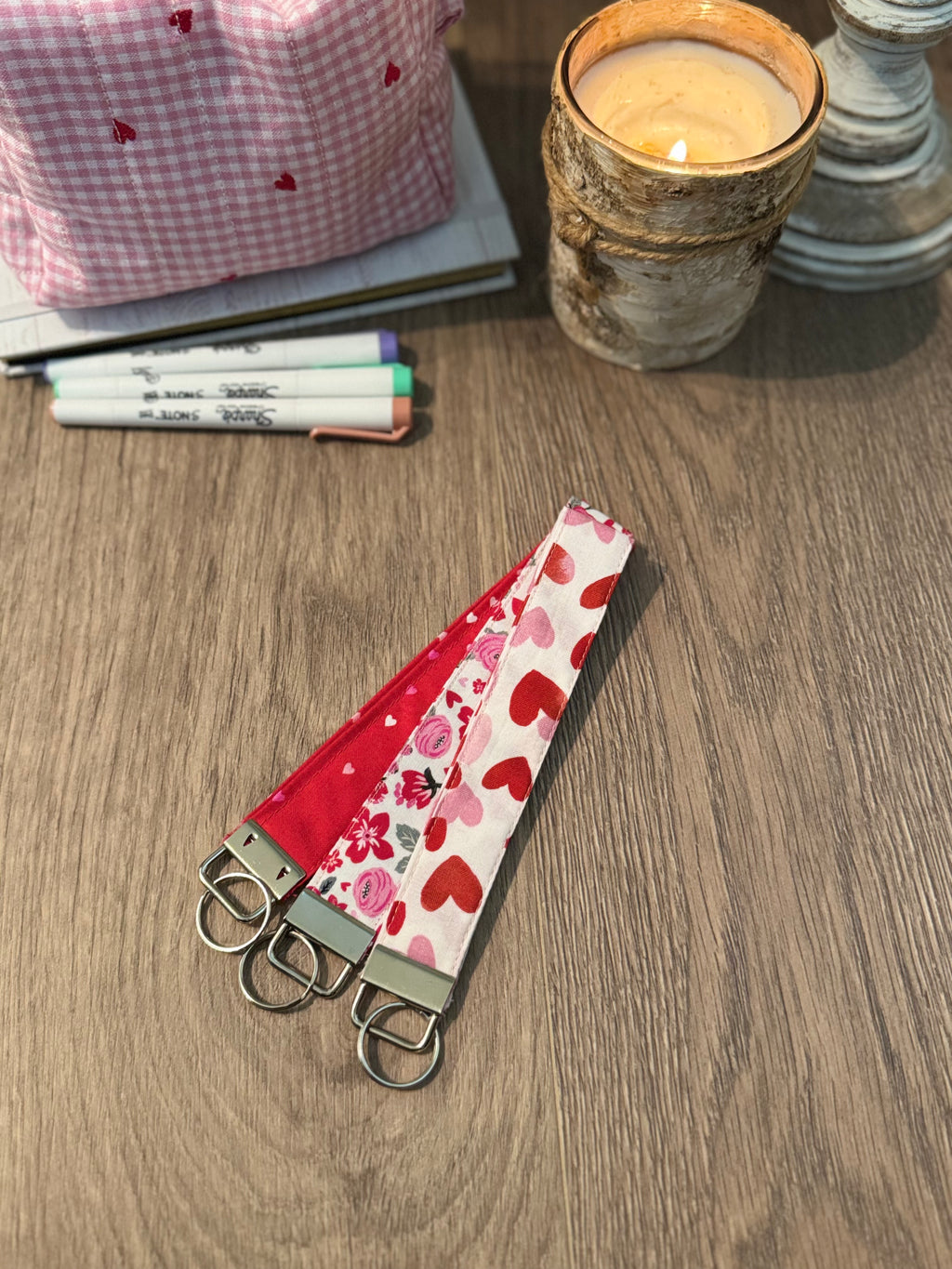 Floral Valentines Wristlet