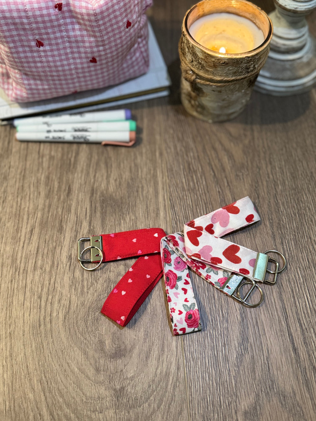 Floral Valentines Wristlet